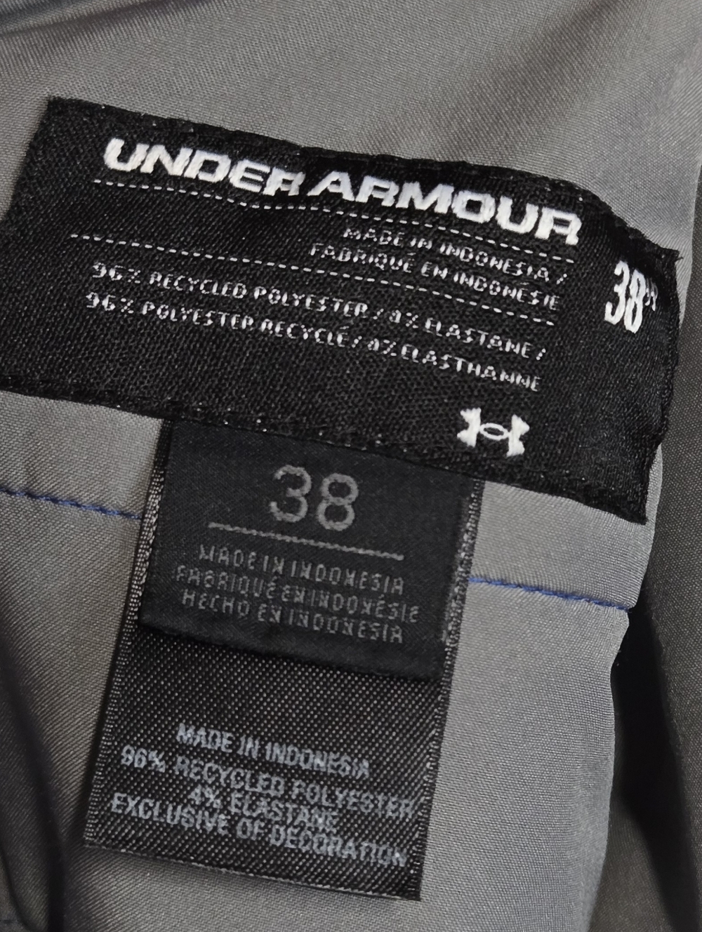 Under Armour Golf Shorts 38 Blue Plaid Performance 4-Way Stretch Showdown 10” - Picture 7 of 7